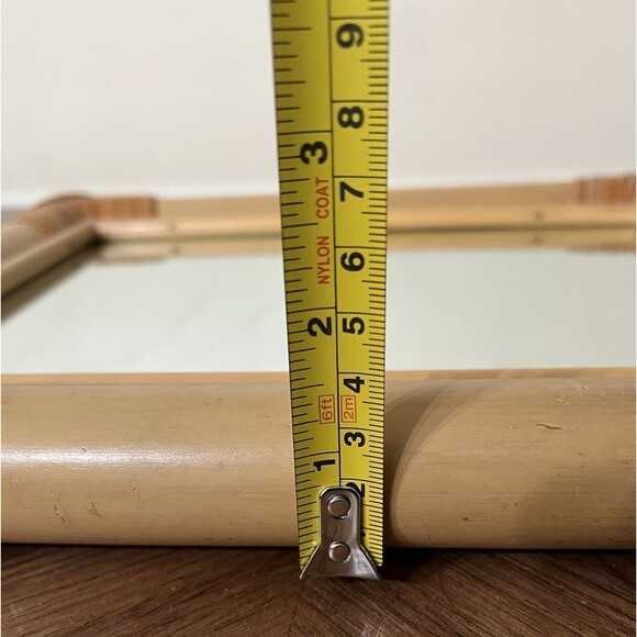 VTG MCM Rattan Bamboo Mirror Vintage Rectangular 12.5x10in Boho Beach Coastal - Picture 8 of 9